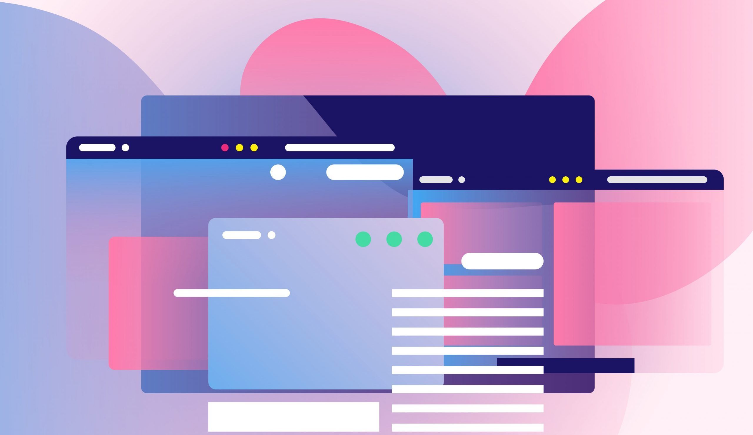 Web pages design composition. Gradient network